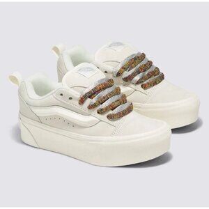 NEW VANS Knu Stack White Sneakers Multicolor Laces VN000CRS448 Womens 7/Mens 5.5